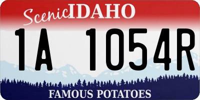 ID license plate 1A1054R