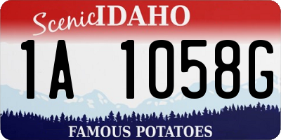 ID license plate 1A1058G