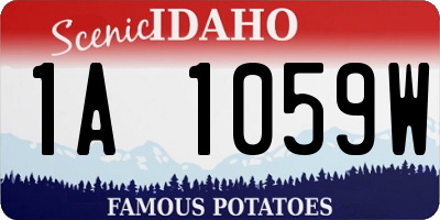 ID license plate 1A1059W