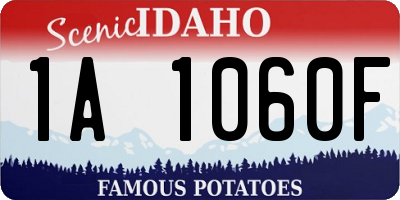 ID license plate 1A1060F