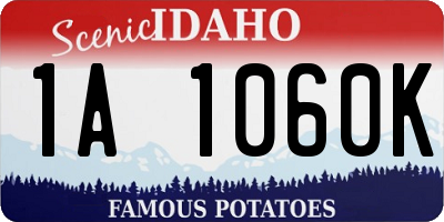 ID license plate 1A1060K