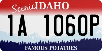 ID license plate 1A1060P