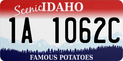 ID license plate 1A1062C