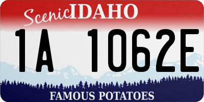 ID license plate 1A1062E