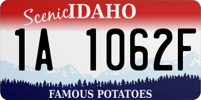 ID license plate 1A1062F