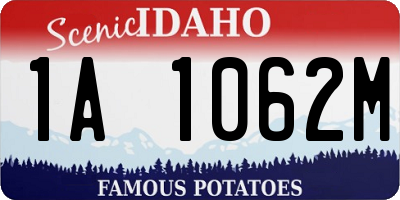 ID license plate 1A1062M