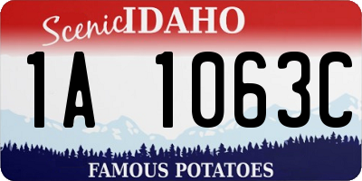 ID license plate 1A1063C