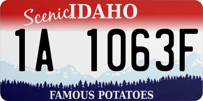 ID license plate 1A1063F