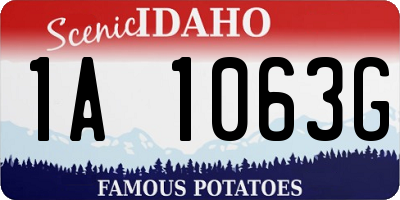 ID license plate 1A1063G