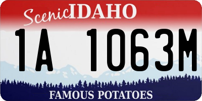 ID license plate 1A1063M