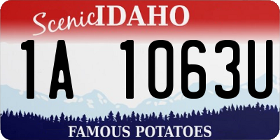 ID license plate 1A1063U