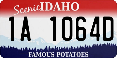ID license plate 1A1064D
