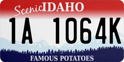 ID license plate 1A1064K