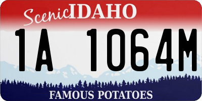 ID license plate 1A1064M