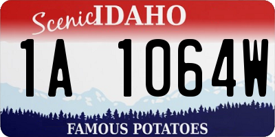 ID license plate 1A1064W