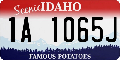 ID license plate 1A1065J