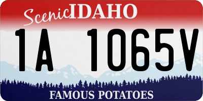 ID license plate 1A1065V