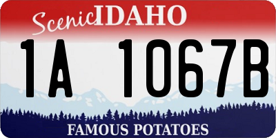 ID license plate 1A1067B