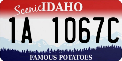ID license plate 1A1067C