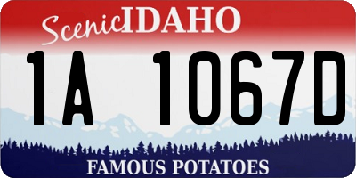ID license plate 1A1067D