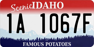 ID license plate 1A1067F