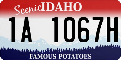 ID license plate 1A1067H
