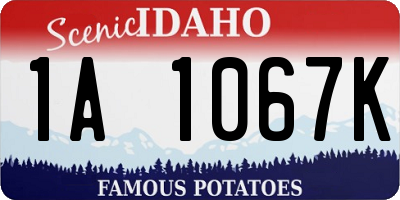 ID license plate 1A1067K