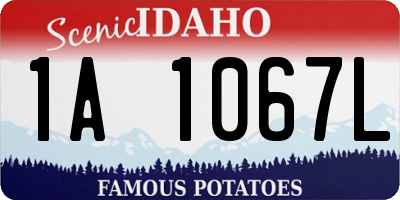 ID license plate 1A1067L