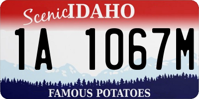 ID license plate 1A1067M