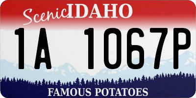 ID license plate 1A1067P