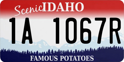 ID license plate 1A1067R