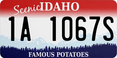 ID license plate 1A1067S