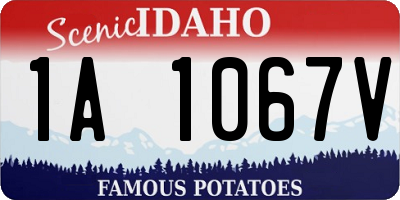 ID license plate 1A1067V