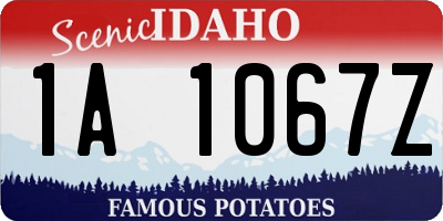 ID license plate 1A1067Z