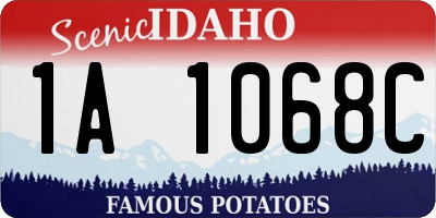 ID license plate 1A1068C