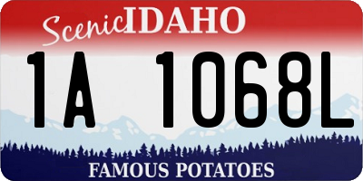 ID license plate 1A1068L