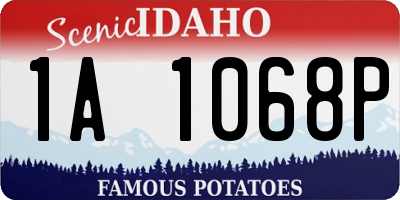 ID license plate 1A1068P