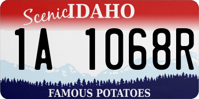ID license plate 1A1068R