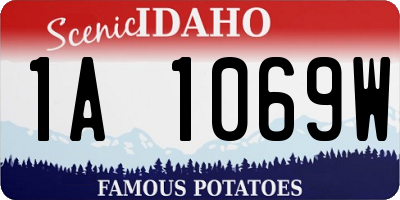 ID license plate 1A1069W