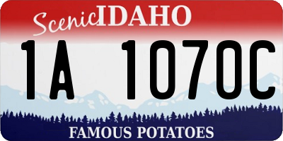 ID license plate 1A1070C