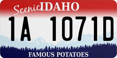ID license plate 1A1071D