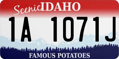ID license plate 1A1071J