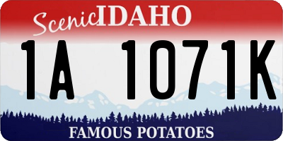 ID license plate 1A1071K