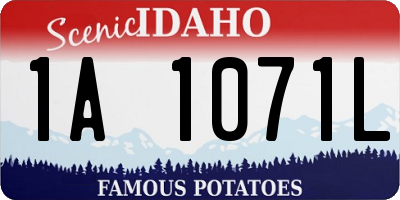 ID license plate 1A1071L
