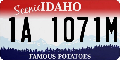 ID license plate 1A1071M