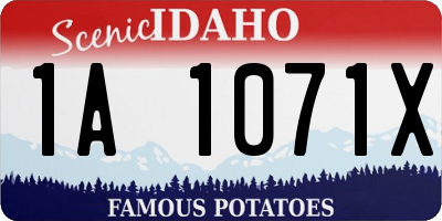 ID license plate 1A1071X