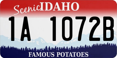 ID license plate 1A1072B