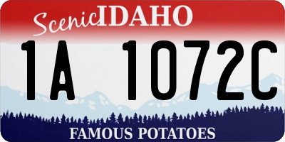 ID license plate 1A1072C
