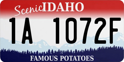 ID license plate 1A1072F