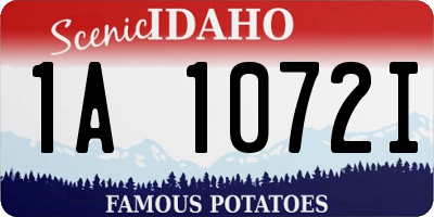 ID license plate 1A1072I